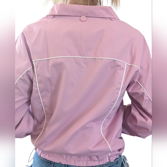 ]Alpine Tek Full Zip Retro Pastel Pink Windbreaker Jacket Women's Size S - Picture 6 of 16